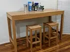 Tasmanian oak bar table & 4 stools