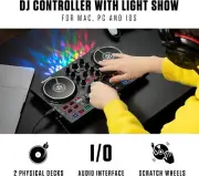 Numark Party Mix II Double Deck Controller with Party Lights-DJ Set with 2 Decks