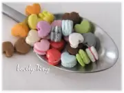 50 Pcs.Wholesale Dollhouse Miniature Heart Macaroon(assorted) Free Shipping!