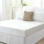 Double White Quilted Bed Valance
