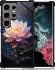 ANLUN STORE Compatible with Samsung Galaxy S23 Ultra Case,Beautiful Lotus Flowers Galaxy S23 Ultra Cases Soft TPU Bumper Desgin,Anti-Scratch Shockproof Case for Samsung S23 Ultra Case 6.8-inch