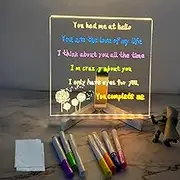 Kivvy Magic Board, Kivvy Magicboard, Magic Drawing Board, Creative Magics Boards Lights Up, DIY Erasable Luminous Writing Boards, 7 Colorful Pens (20 * 20cm/7.8 * 7.8in)