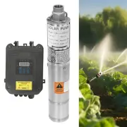 3" Solar Pump Submersible Pump Bore Deep Well Water Pump & MPPT Controller DC24V