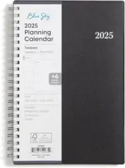 Blue Sky 2025 Weekly and Monthly Planner , January 2025 - December 202