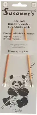 Suzanne's ROSEWOOD Circular Knitting Needles 80 cm, Various Sizes
