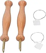 Baxnore Punch Needle Kit, Adjustable Wooden Handle Complete Starter Kit with Threader for Rug Hooking Embroidery Clothes Pillows Wall Art