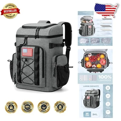 Lightweight Leakproof 35 Can Insulated Backpack Cooler - Perfect for Outdoor Fun