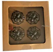 Christian Lacroix Spider Web Halloween Napkin Rings Set of 4 Black Gothic Metal