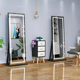 網紅美髮鏡台髮廊專用簡約清新現代風北歐鏡單面落地鏡理髮店鏡子 Mb9z
