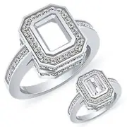 1.00Ct Emerald Setting Round Diamond Engagement VS2 Ring 14k Gold White Natural