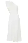 AJE Bonjour Asymmetric Midi Dress Ivory Size 4