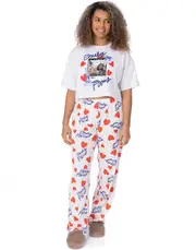 Emily In Paris Womens Short Sleeve Long Leg Pyjama Set Multicoloured All-Over Print Large