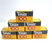 SIX Kodak TMAX 100 Black & White Professional Film TMX 135-24 &36 Sealed Expired