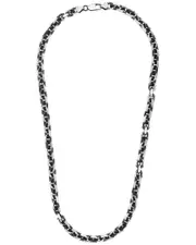 Italian Silver Large Cable Link Necklace