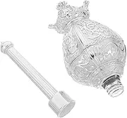 MINAOLULUS Holy Water Bottle Elegant Decorative Container for Home Decor Church and Hanukkah Celebrations Chic Design with Intricate Details Versatile Use for Religious Practices