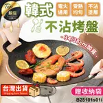 【 ！一鍋多用 贈收納袋】韓式麥飯石烤盤 韓式烤盤 不沾烤盤 烤肉盤 燒烤盤 煎烤盤 卡式爐烤盤 電