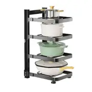 4Tiers Kitchen Pot Frying Pan Storage Rack Organizer Cookware Shelf Holder