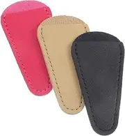MERRYHAPY 3Pcs Hair Scissors Cover Protective Leather Case for Hair Cutting Teeth Scissors Hairdressing Tools Black Rosy Beige Portable Storage for Salon Home Use