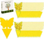 60 PCS Sticky Traps, Fruit Fly and Gnat Sticky Bug Trap, Yellow Dual-Sided St...