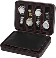 [CFZSALK] Watch Box Watch Holder Watch Display OrganizerTravel Portable Zippered Watch Box 8 Slots Holder Display Storage Organizer Case Watch Case (Color : Black, Size : 24 * 18 * 6cm) KeYJ