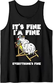 [Generic] Christmas in July Snowman Melting Fine Funny Tank Top T-Shirt for Men Crew Neck Tee Shirt