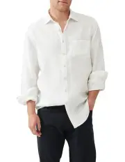 [Rodd & Gunn] Cable Bay Long Sleeve Shirt in Snow