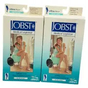 Jobst Compression ​Stockings Black Sheer Lot 2 Size S Close-toe 20-30 mmHg New