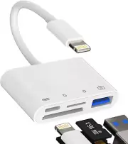 SD Card Reader for Iphone 14 13 Lightning to USB Micro TF Charge