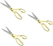 LALAFINA 3 Pcs Stainless Steel Scissors Gilded Tips for Precision Cutting for Fabric and Leather Sturdy