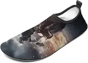 [BTCOWZRV] Water Shoes for Women Men Man Ride A Motorcycle Water Sports Shoes Slip-on Breathable Lightweight Athletic Aqua Sock