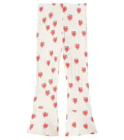 [Mini Rodini] Mini Rodini Outlined Hearts cotton-blend flared pants Y 8/9 white