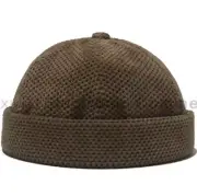 Unisex Adjustable Skullcap Hat Docker Warm Solid Brimless Hip Hop Cap Cotton