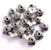 28 Pcs 10mm Bali Bead Cap Antique Silver Plated Jewelry Making Cap