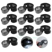 10-Pack 40X Magnifying Loupe Jewelry Eye Glass Magnifier LED Light Jewelers Loop