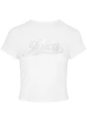 Juicy Couture Retro Logo-embellished Cotton T-shirt - White - M (UK12 / M) M (UK12 / M)