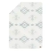 Pendleton THROW BLANKET Birch Tree AZTEC Bed Cover ULTRA SOFT Warm White & Gray