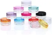 Aliotech 10pcs Empty Cosmetic Containers Round Cosmetic Sample Pots Jars Makeup Containers With Multi Color Top Lid(5 Gram)