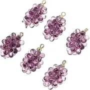 KONTONTY Resin Crystal Grape Pendants Set DIY Jewelry Charms for Necklace Bracelet