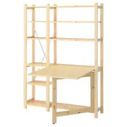 IVAR 2 sec/storage unit w foldable table, 134x95x179 cm