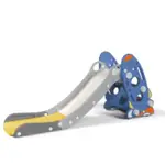 【KIKIMMY】太空火箭溜滑梯(附籃框/籃球/套掛) 灰藍色生日禮物/週歲禮物/兒童節禮物