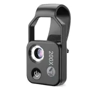 200X Zoom Pocket Size Smartphone Microscope Portable USB Rechargeable with CPL Lens High Definition imaging for Lab Expe