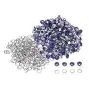 Grommets Kit 200set-3mm 1/8" Hole Metal Eyelets Grommet Tool,Dark Blue
