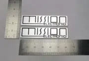 Mission Electronics Speaker Badge Logo Pair Custom Made Brushed Silver