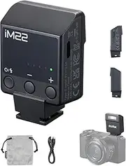Godox iM22 Camera Flash 5 Stop, Mini Flash Weighs Only 30g, USB-C Rechargeable, Comes with 470mAh Lithium Battery