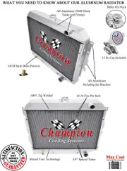 SR Champion 3 Row Radiator for 1970 - 1973 Plymouth Barracuda Hemi Engine