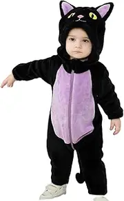 [Dcohmch] Toddler Baby Black Cat Costume Cute Hooded Jumpsuit Zipper Snowsuit Infant Boy Girl Warm Winter Clothes 0-3T