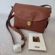 Vintage Coach Devon British Tan Leather Shoulder Crossbody Handbag 9908 NWT