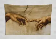 Hands Tapestry Renaissance Wall Hanging Creation Of Adam Michelangelo Wall Art