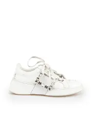 White Leather Crystal Trainers