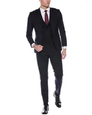 BOSS Hugo Boss 3pc Slim Fit Wool-Blend Suit 42R Blue